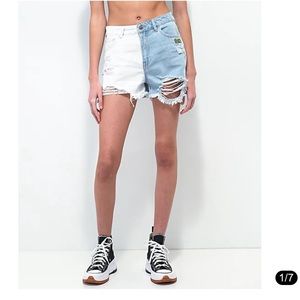 Broken promises dual color jean shorts size 15